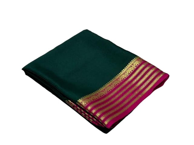 RAJMALA Luxurious Beautiful Design Women's Semi Mysore Silk Saree with Zari Border
