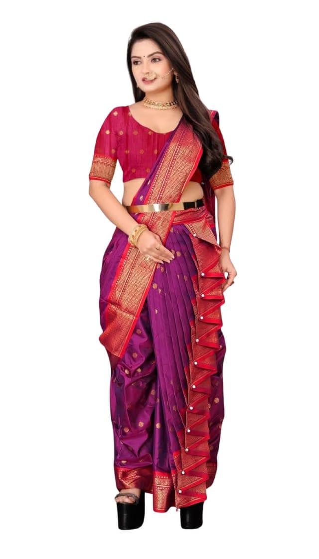 Paithani Nauvari Cotton Silk Saree