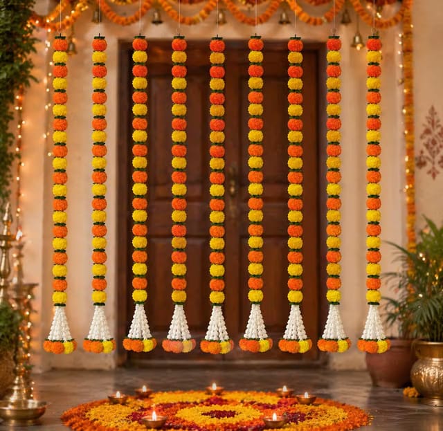 Rajasthan Kraft Artificial Flowers Decoration Marigold Garland