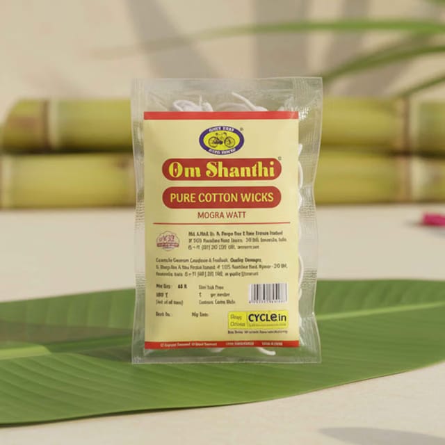 Pure Om Shanthi Cotton Wicks Mogra Watt