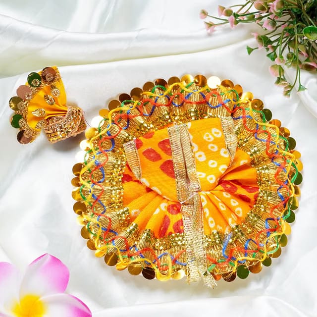 Pujashree Laddu Gopal Poshak Size 2 with Mukut