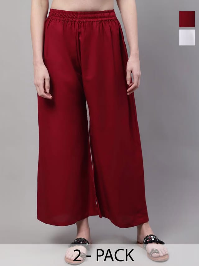 Women 2 Flared Ethnic Palazzos