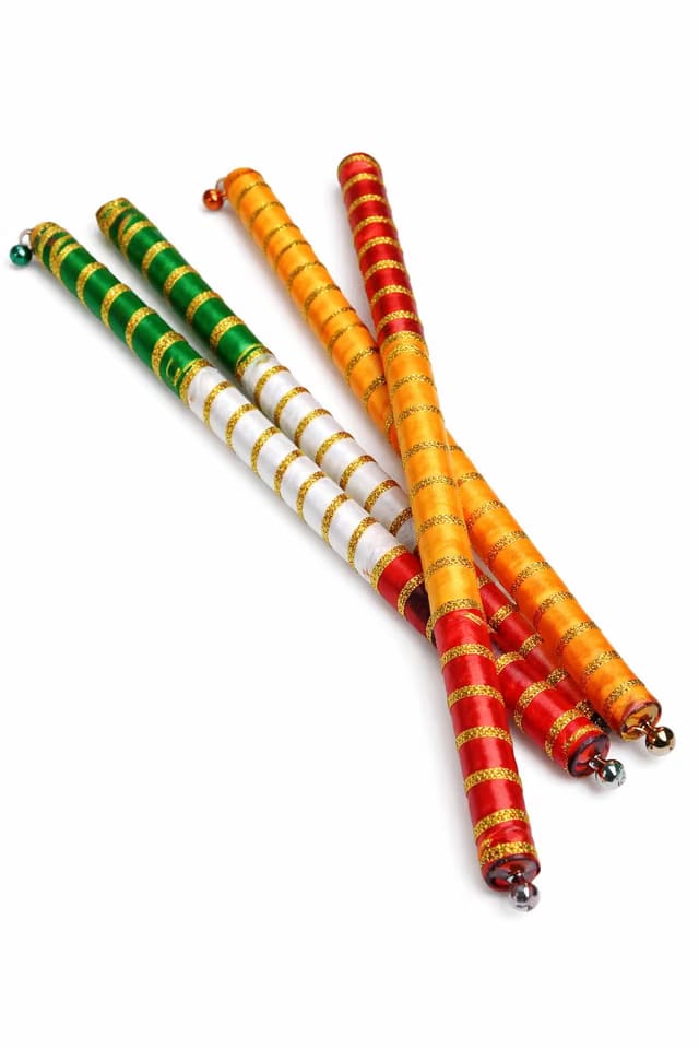 Handmade Decorative Dandiya Sticks for Navratri Garba Set of 4