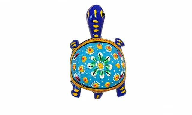LAXORA Presents Meenakari Tortoise Made up of Aluminium Metal Hand Made Work Home Decor vastu Tortoise for Good Luck