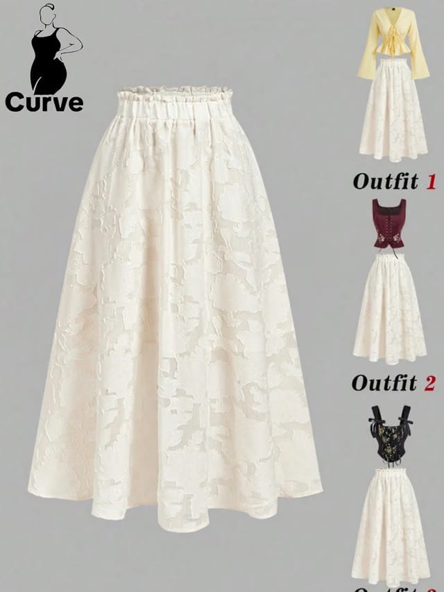 Women's Plus Size Elastic A-Line Skirt
