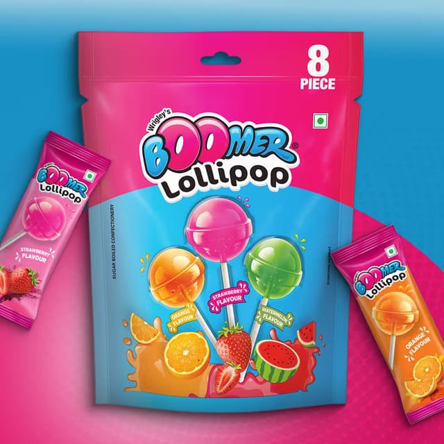 Boomer Lollipop (Classic) in a Pack of 8 Assorted Flavours