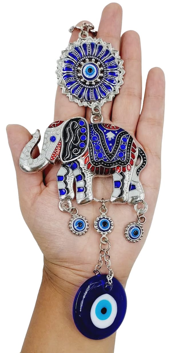 Elephant Evil Eye Hanging for Home Entrance, Nazar Battu