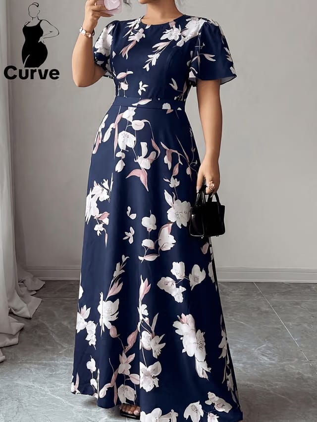 Women's Plus Size Ruffle A-Line Dress
