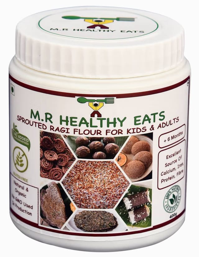 m.r healthy eats Homemade Sprouted Ragi Flour For Kids & Adults in Eco Friendly Tin