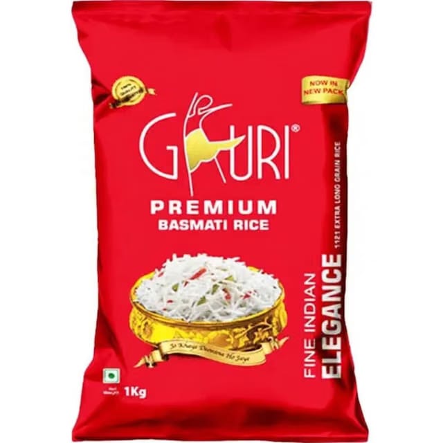 Gauri Premium Basmati Rice 1 Kg Basmati Rice (Full Grain, Unpolished)