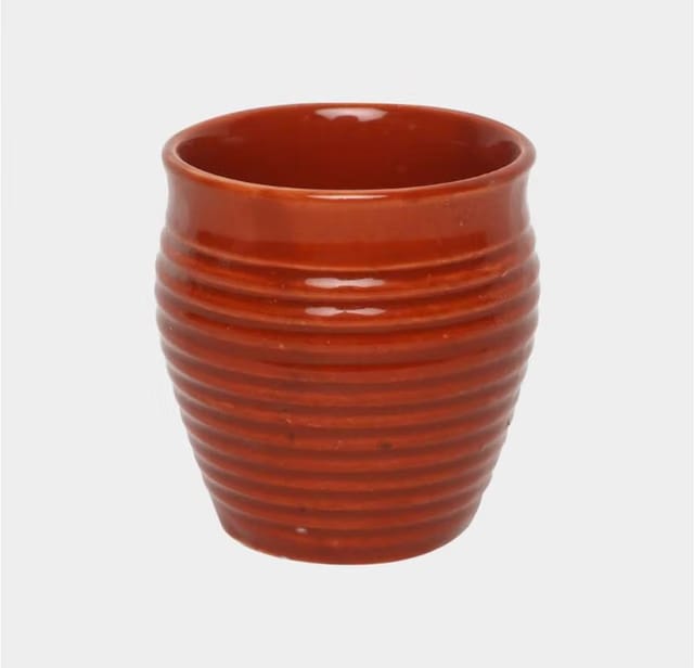 SIP/DIP Re-useable Brown Ring Ceramic Traditional Style Kullad/kulhad/kullar/Kullad Tea Cups for Serving Coffee & Milk