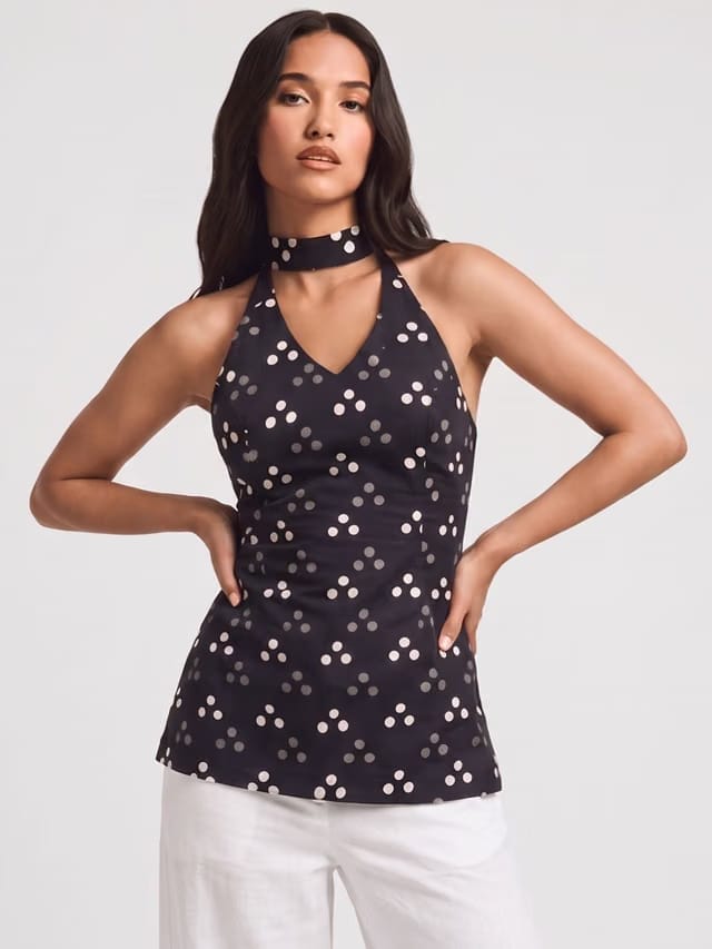 Haya Keyhole Halterneck Kurti