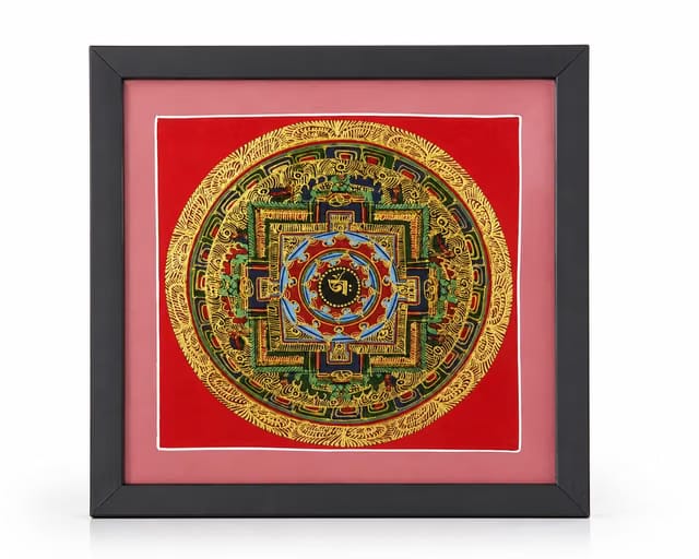 Handpainted Tibetan Thangka Mandala Wall Hanging Art 33x28cm