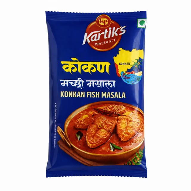 KARTIK'S PRODUCT Konkan Fish Fry Curry, Maharashtra Masala, Pack 4 x