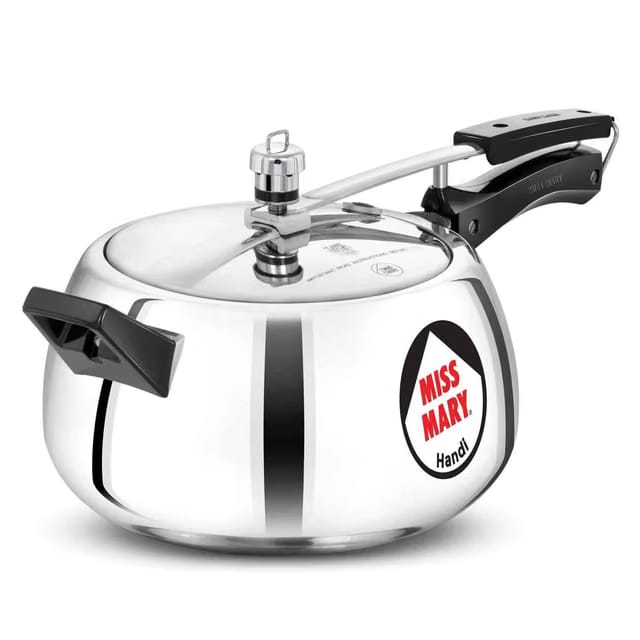 5 Litre Miss Mary Handi Pressure Cooker Inner Lid Cooker - Silver