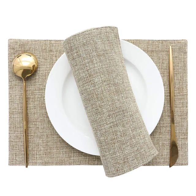 Khooti Jute Tablemats/Placemats Heat Resistant Set of 4 Pieces, Table Mats for Dining Table, Kitchen, Coffee Table
