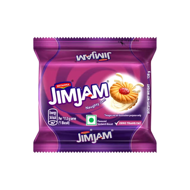 Britannia Treat Jim Jam Sandwich Crème Biscuits