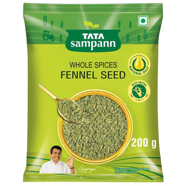 Tata Sampann Fennel Seed (Saunf), Whole Spices, Natural Oils*, Rich Aroma
