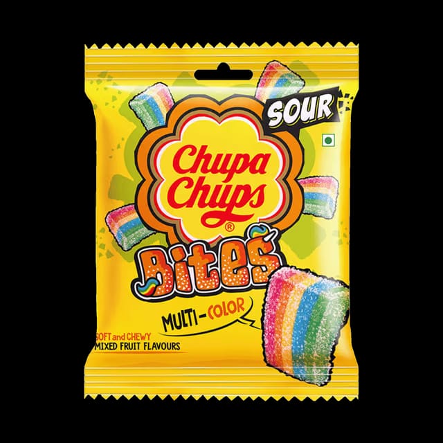 Chupa Chups Sour Bites Mixed Fruit Flavour Soft And Chewy Toffee