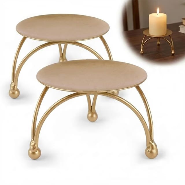 Gold Metal Candle Holder