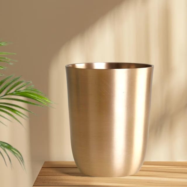 SPS International Pure Kansa(Bronze) Glass Tumbler(1Piece) Perfect for Water Juice Milk tea coffee Beverage Serving.