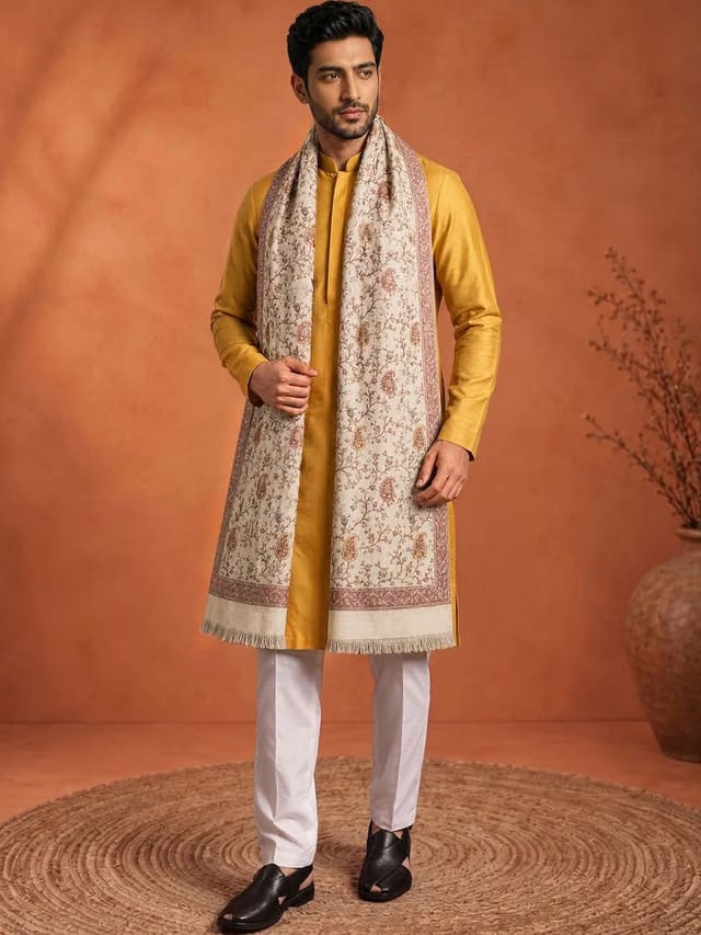 SAHASIKA Men Paisley Woven Design Pashmina Shawl