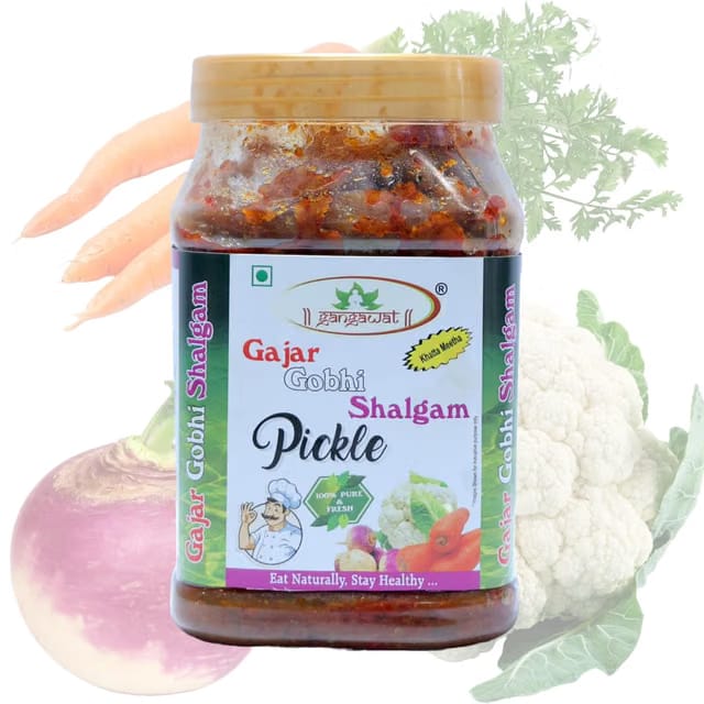 gangawat gajar gobhi shalgam Pickle Carrots, Turnip, Cauliflower Pickle