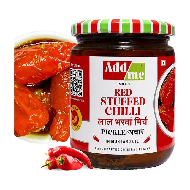 Add me Stuffed Pickle in Mustard Oil|Bharwa Lal Mirch Achar Red Chilli Pickle
