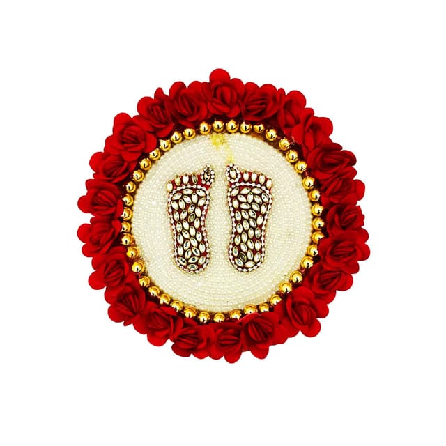 Buyent ® Elegant laxmi charan paduka for Door Entrance Flower Decor for Pooja Diwali Office Decoration Maha Lakshmi