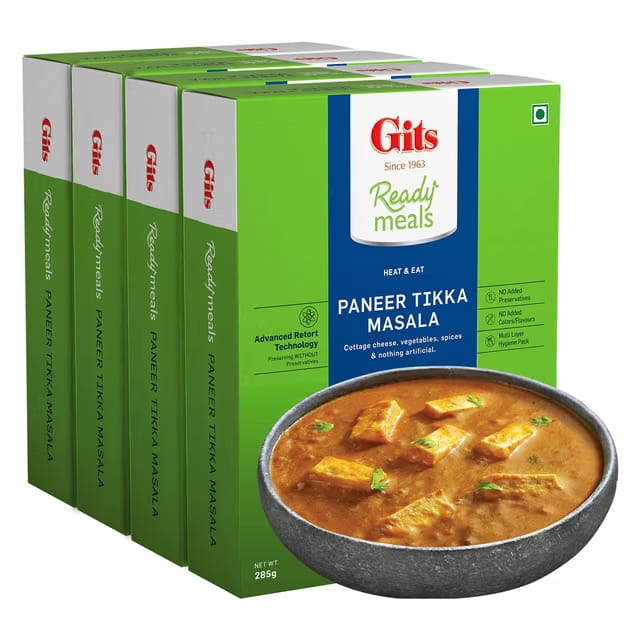 Gits Paneer Tikka Masala Ready to Eat, 1140g (Pack of 4 x 285g)