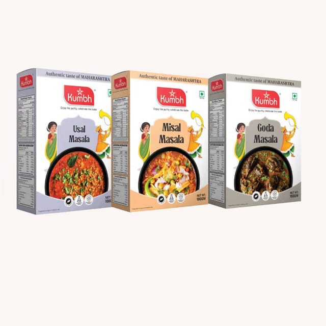 Kumbh Usal Masala + Misal Masala + Goda Masala ( Pack of 3 Pcs )
