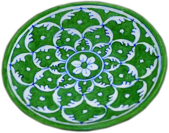 Jaipur Blue Pottery Decorative Wall Hanging Handmade Plate (15 cm x 15 cm x 3 cm)(PLATE-CF-P22)