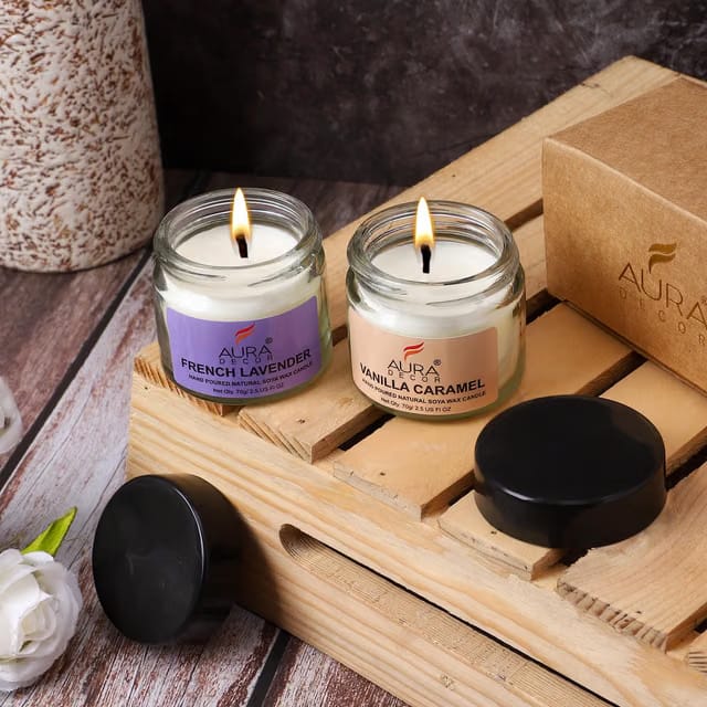 Scented Soy Wax Jar Candle Long-Lasting Aromatherapy Candles – Gift for Home, Office & Relaxation