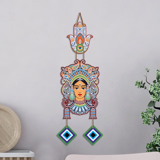Artvibes Tribal Goddess Face Evil Eye Wall Hanging for Home Decor