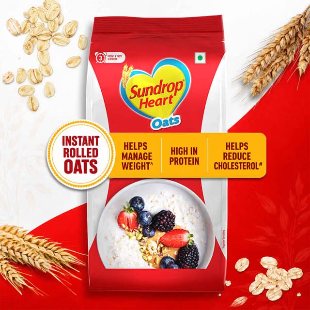 Sundrop Heart Instant Rolled Oats with 12.2% Protein, 10.8% Dietary Fibre