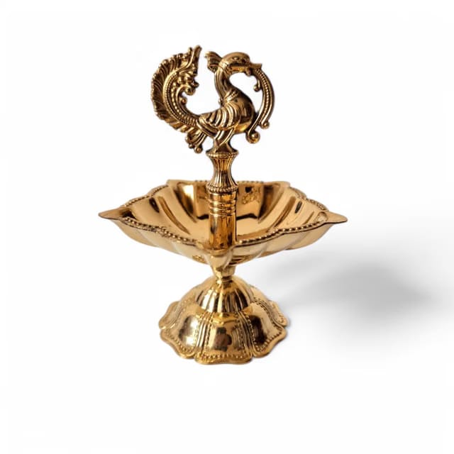 Brass Peacock Design Diya
