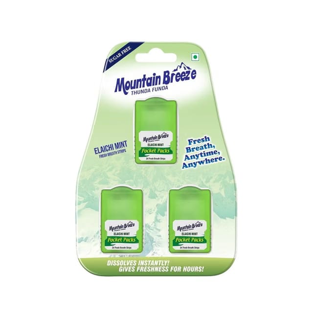 Mountain Breeze Sugar Free Elaichi Mint Breath Strips