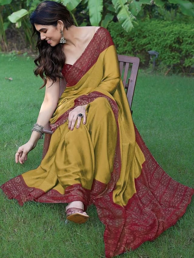 Woven Design Zari Poly Chiffon Saree