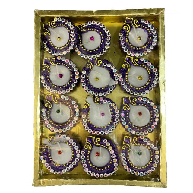 Divine Senses Decorative Diyas Set with Wax