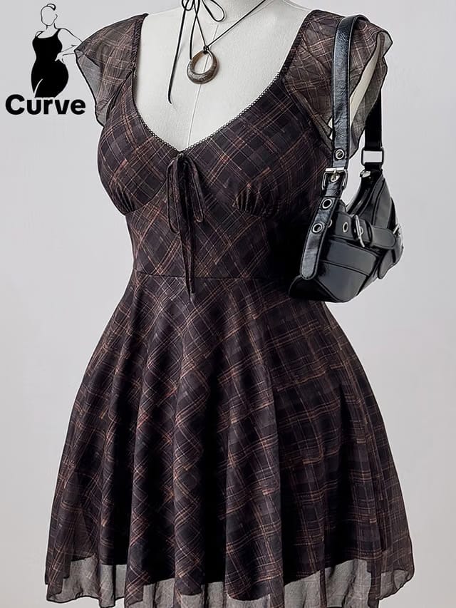 Women's Plus Size Bow A-Line Dress