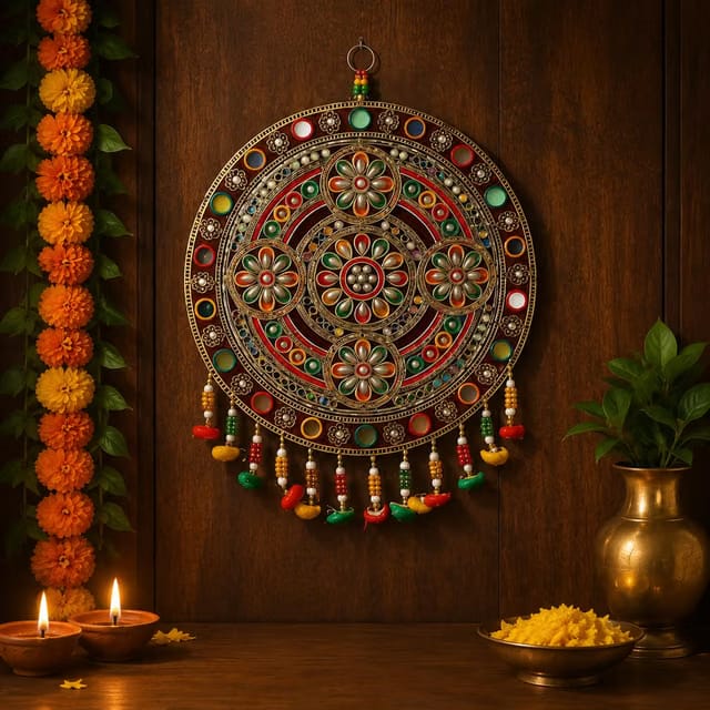 Traditional Multicolour Mandala Wall Hanging for Home Decor