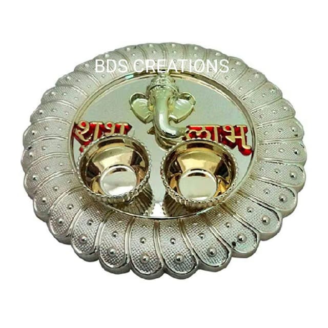 059 Designer Decorated Diya BHAIDOOJ, Engagement (15CM) Platter