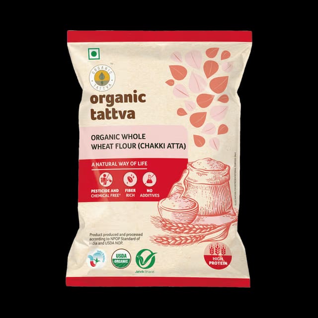 Organic Tattva Whole Wheat Flour (Chakki Atta)