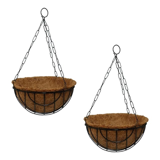 10-Inch Coir Hanging Basket with Metal Chain (Set of 2)