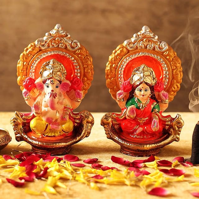 @ Idols Clay Laxmi Ganesh Murti for Diwali Puja, Lakshmi Ganapati Murti for Home Office Diwali Decoration Items