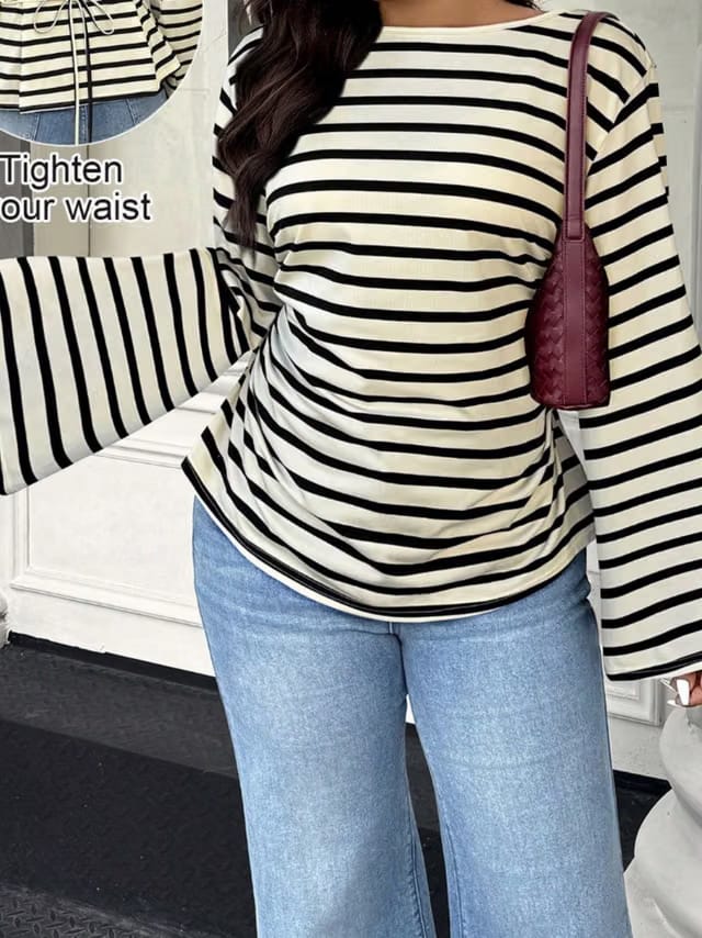 Women's Plus Size Tie Up Top