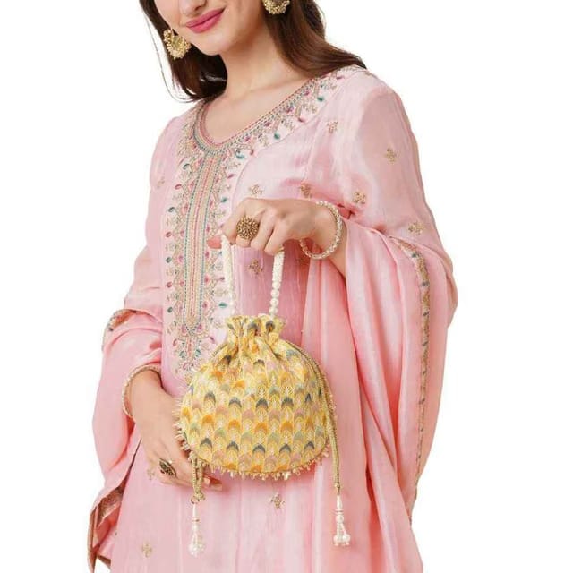 Women's Noor Chevron Embroidered Potli