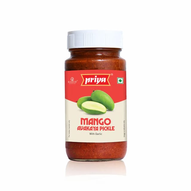 Priya Mango Avakaya Pickle With Garlic,500G|Authentic Telugu Style Avakai Aam Achar