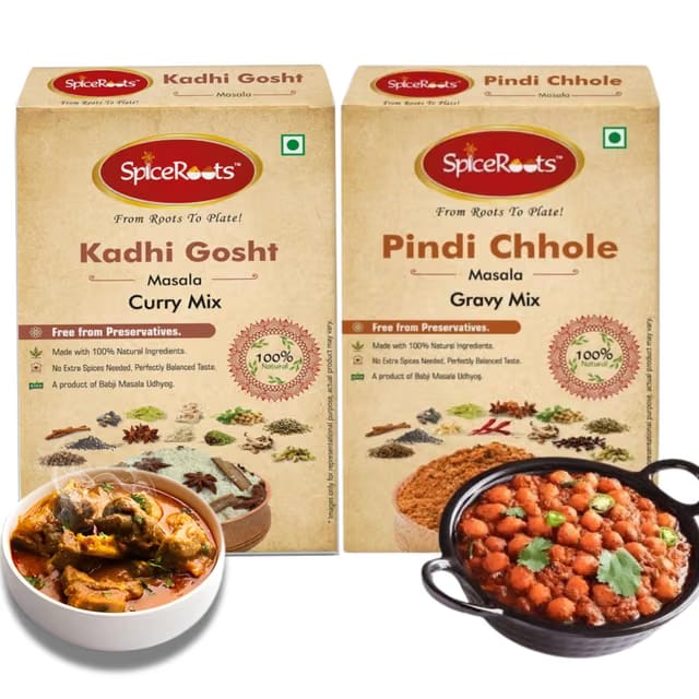 SpiceRoots Kadhi Gosht Masala & Pindi Chhole Masala Combo