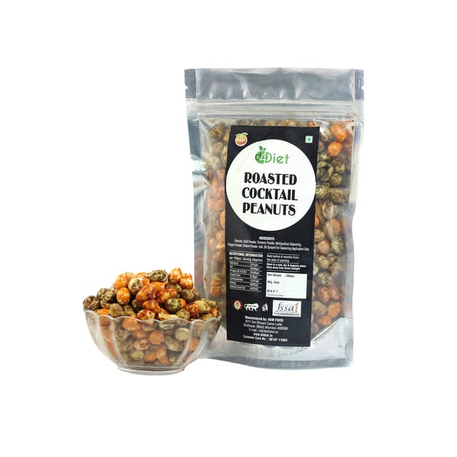 D4DIET- DIET COCKTAIL MASALA PEANUTS -NAMKEEN/ROASTED SNACKS/HEALTHY SNACKS